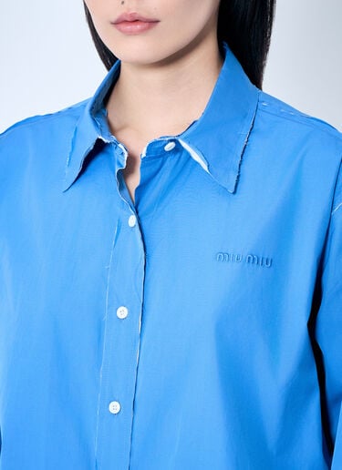 Raw Trims Poplin Shirt Miu Miu Raw Trims Poplin Shirt Blue miu0359001