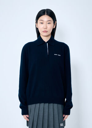 Miu Miu Cashmere Polo Sweater Black miu0359002