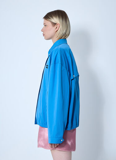 Miu Miu 徽标图案束腰短夹克  蓝色 miu0362010