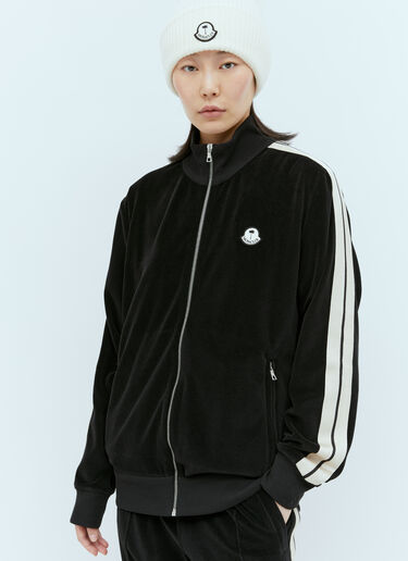 Logo Patch Zip-Up Sweatshirt Moncler x Palm Angels Logo Patch Zip-Up Sweatshirt Black mpa0355013