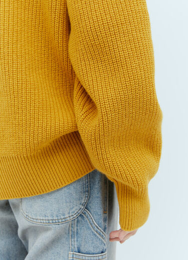 Moncler x Palm Angels Logo Patch Wool Sweater Yellow mpa0355014