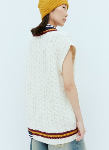 Moncler x Palm Angels Wool V-Neck Vest White mpa0355015