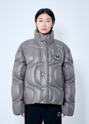 8 Moncler Palm Angels Haunani Short Down Jacket Grey mpa0359001
