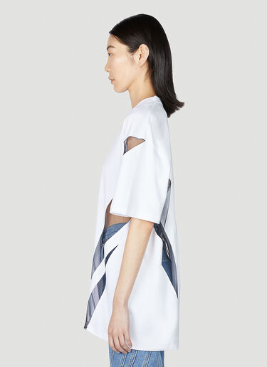 Mugler Sheer Panel T-Shirt White mug0351002