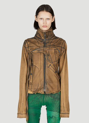 Fitted Denim Jacket Ottolinger Fitted Denim Jacket Brown ott0352004
