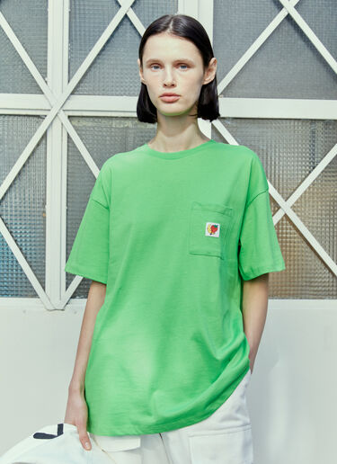 徽标贴饰 T 恤 Sky High Farm Workwear 徽标贴饰 T 恤 绿色 skh0354009