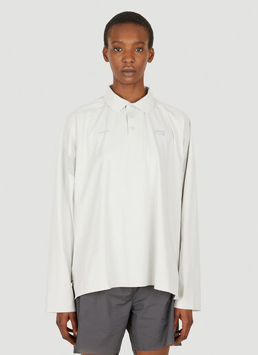 Long Sleeve Polo Top SLAM JAM Long Sleeve Polo Top White slj0349002