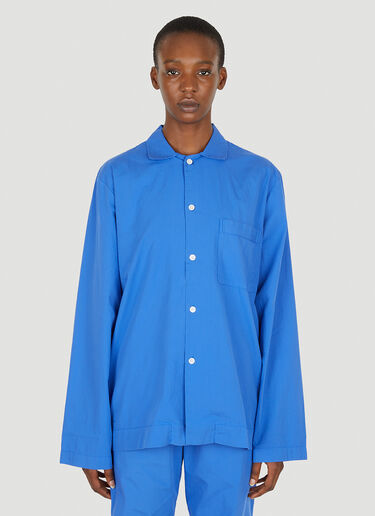 Tekla Classic Pyjama Shirt Blue tek0351019
