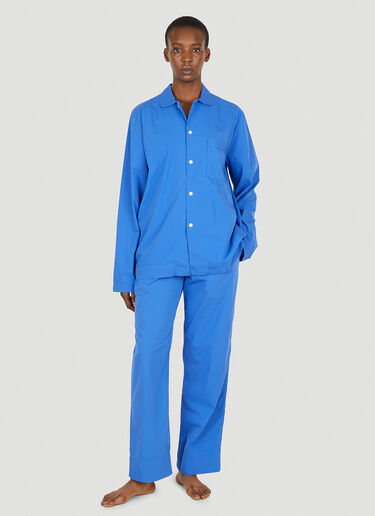 Tekla Classic Pyjama Shirt Blue tek0351019