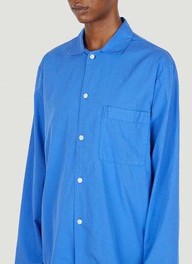 Tekla Classic Pyjama Shirt Blue tek0351019