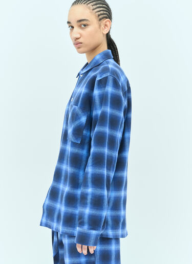 Plaid Pyjama Shirt Tekla Plaid Pyjama Shirt Navy tek0355008