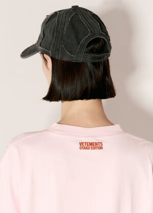Vetements Destroyed Baseball Cap Black vet0356003
