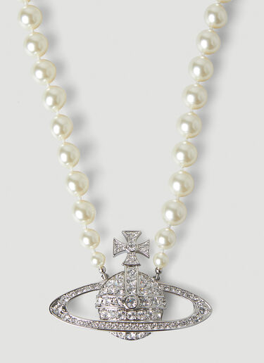 Bas Relief Pearl Necklace Vivienne Westwood Bas Relief Pearl Necklace Silver vvw0348010