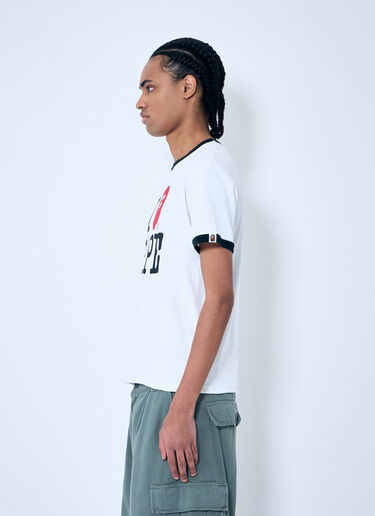 A BATHING APE® 로고 프린트 티셔츠  화이트 aba0158007