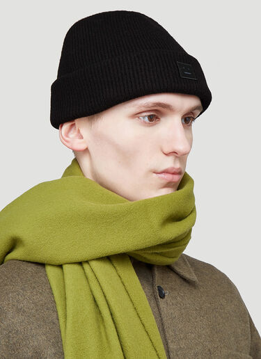 페이스 패치 비니 햇 Acne Studios 페이스 패치 비니 햇 블랙 acn0143015