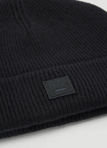 Acne Studios 페이스 패치 비니 햇 블랙 acn0143015