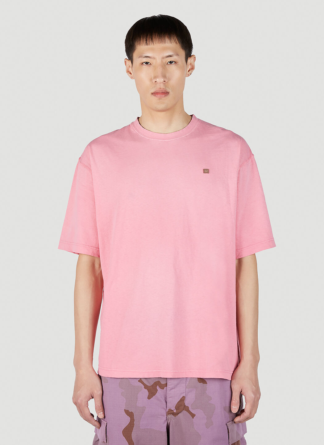 Acne Studios Face Patch T-Shirt in Pink | LN-CC