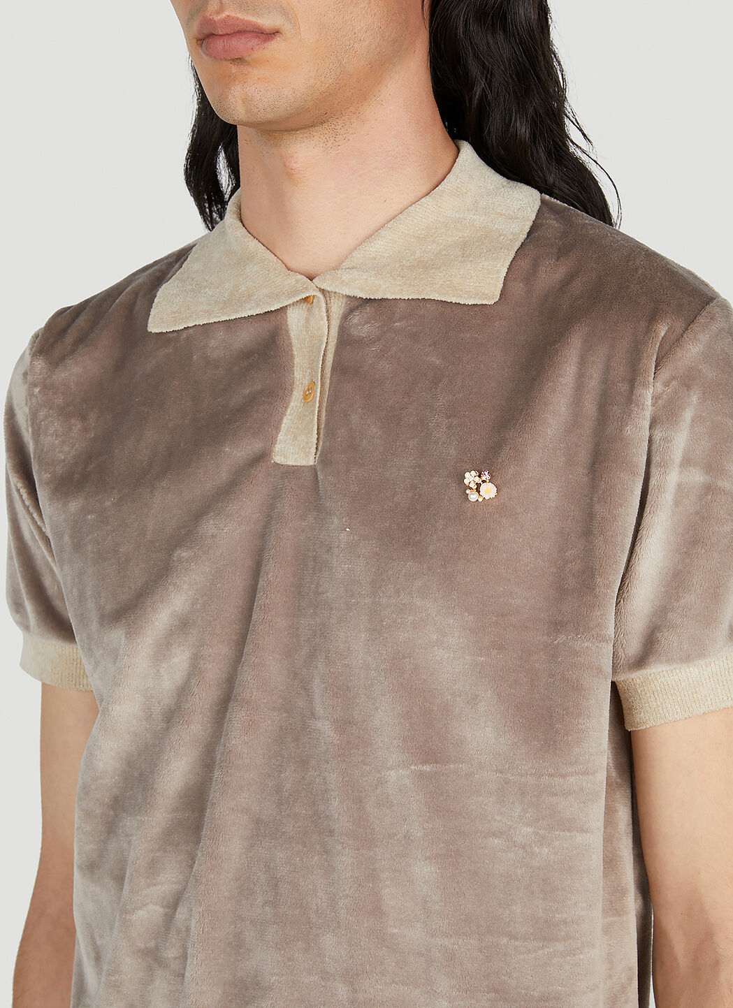 Acne Studios Velvet Polo Shirt en Light Brown pour homme | LN-CC®