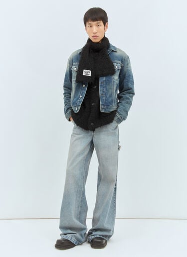 ナローフラッフィーマフラー Acne Studios ナローフラッフィーマフラー ブラック acn0158028