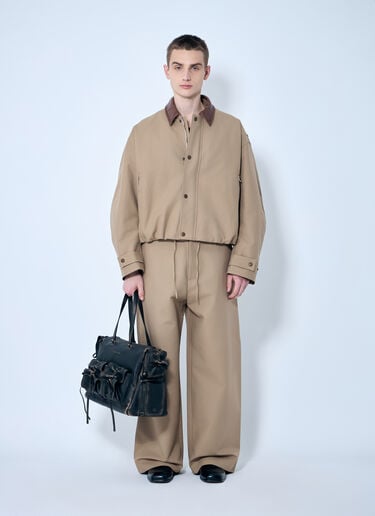 レザーカラー付きツイルジャケット Acne Studios レザーカラー付きツイルジャケット ベージュ acn0159002