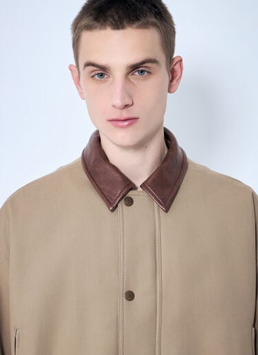 レザーカラー付きツイルジャケット Acne Studios レザーカラー付きツイルジャケット ベージュ acn0159002