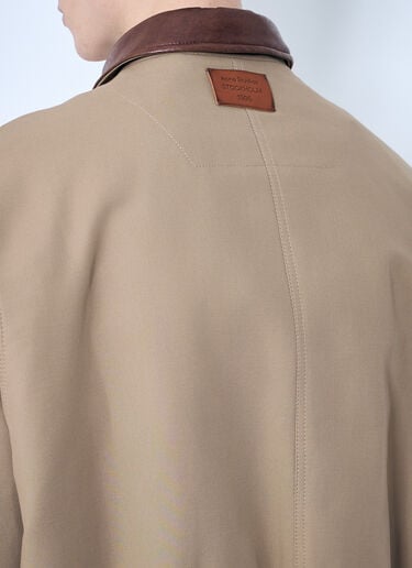 レザーカラー付きツイルジャケット Acne Studios レザーカラー付きツイルジャケット ベージュ acn0159002