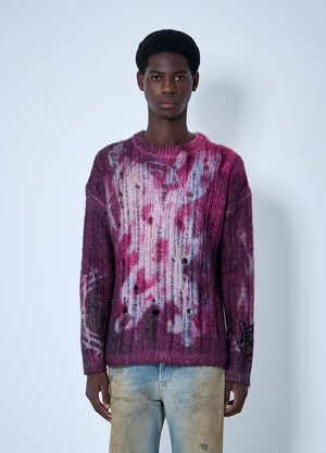 Acne Studios プリント入りニットセーター  パープル acn0160002