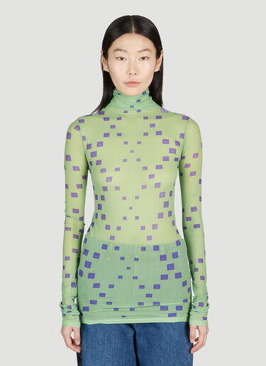 Acne Studios 다이아몬드 페이스 로고 메시 탑 그린 acn0251007