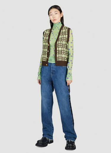 Acne Studios 다이아몬드 페이스 로고 메시 탑 그린 acn0251007