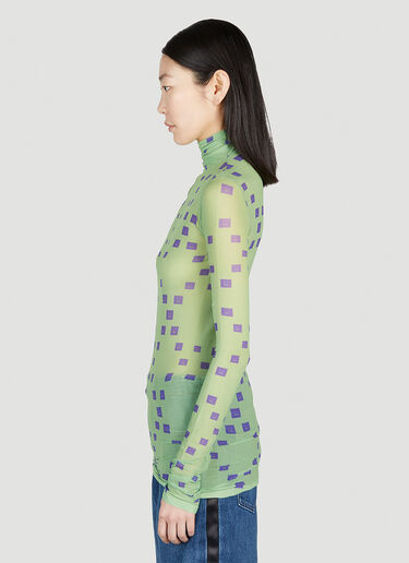 Acne Studios 다이아몬드 페이스 로고 메시 탑 그린 acn0251007