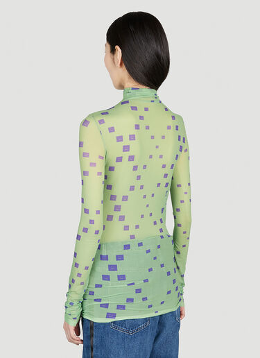 Acne Studios 다이아몬드 페이스 로고 메시 탑 그린 acn0251007