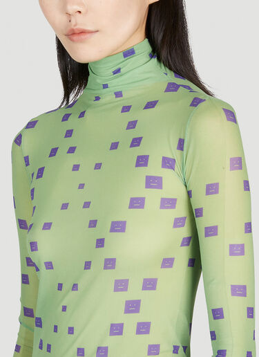Acne Studios 다이아몬드 페이스 로고 메시 탑 그린 acn0251007