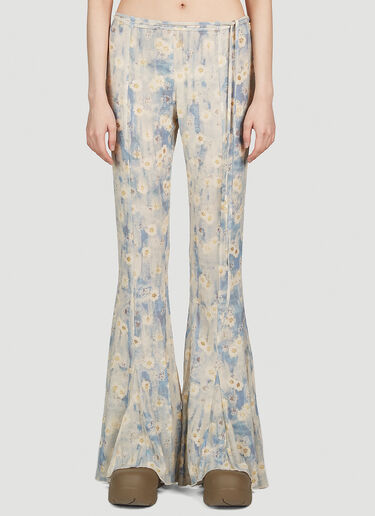 Acne Studios Daisy Print Flared Pants Light Blue acn0252057