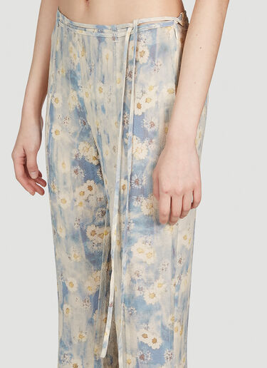 Acne Studios Daisy Print Flared Pants Light Blue acn0252057
