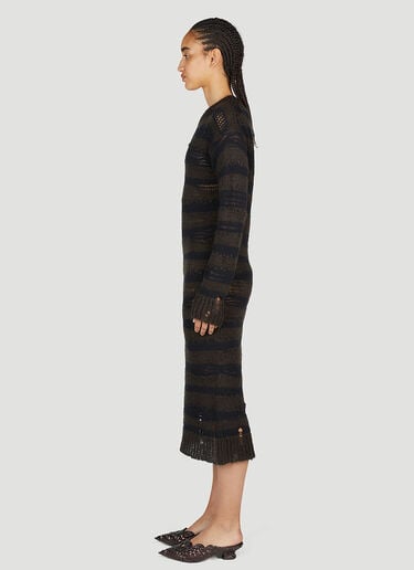 Ladder Knit Midi Dress Acne Studios Ladder Knit Midi Dress Brown acn0253027
