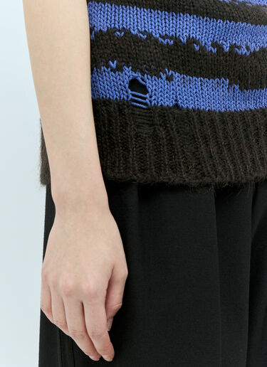 디스트레스트 스트라이프 탑 Acne Studios 디스트레스트 스트라이프 탑 퍼플 acn0255005