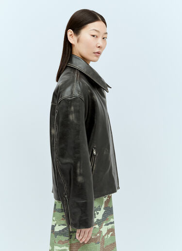 샌딩 가죽 바이커 재킷 Acne Studios 샌딩 가죽 바이커 재킷 블랙 acn0255006