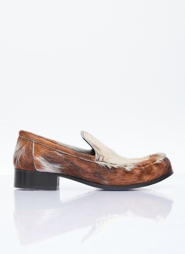 长毛皮革乐福鞋 Acne Studios 长毛皮革乐福鞋 棕色 acn0255019