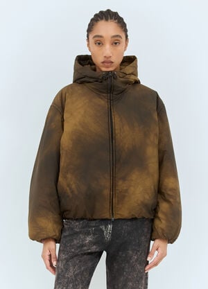 Acne Studios フード付きパフジャケット ブラウン acn0258008