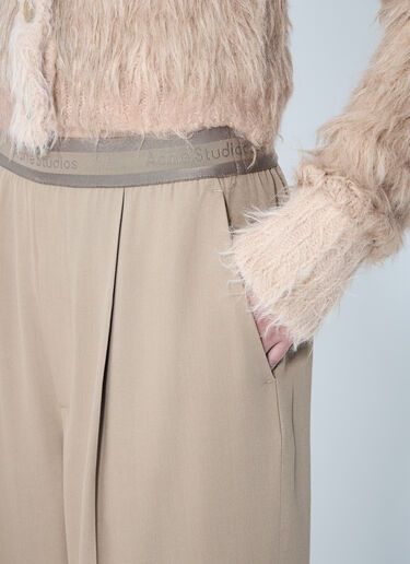 Acne Studios 徽标饰带斜纹布裤 米色 acn0259010