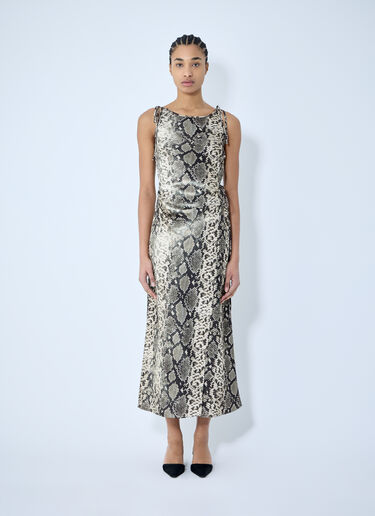 Acne Studios Satin Python Print Midi Dress Brown acn0260001