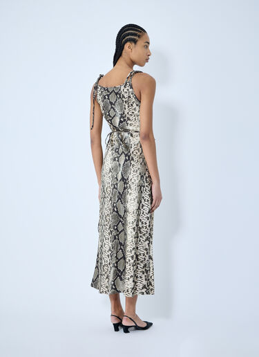 Acne Studios Satin Python Print Midi Dress Brown acn0260001