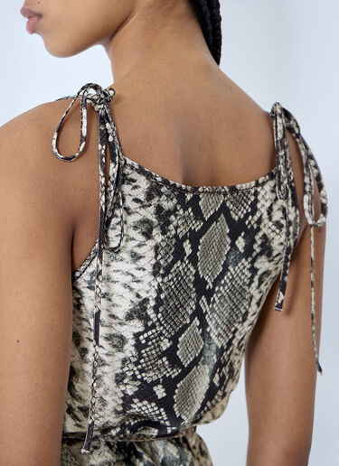 Acne Studios Satin Python Print Midi Dress Brown acn0260001
