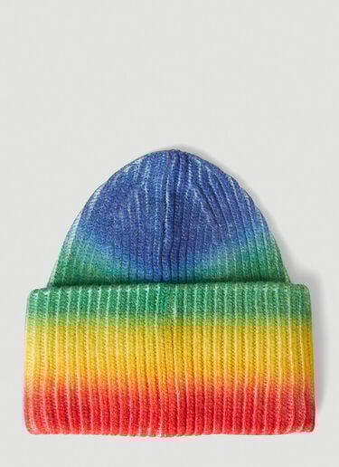 Rainbow Face Patch Beanie Hat Acne Studios Rainbow Face Patch Beanie Hat Multicolour acn0349008