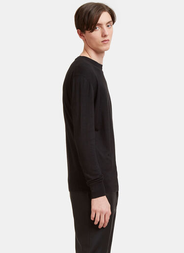 Silk and Cashmere-Blend Crewneck Sweater Aiezen Silk and Cashmere-Blend Crewneck Sweater Black aie0118011