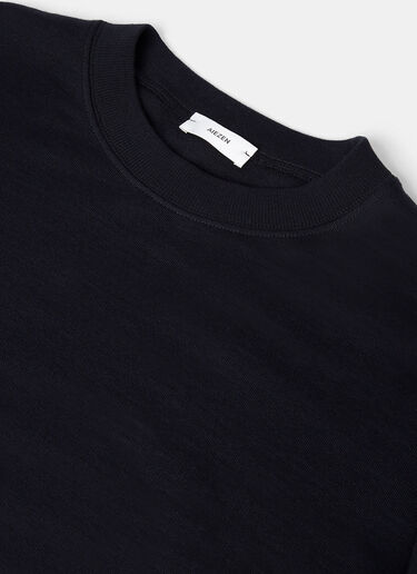 Aiezen AIEZEN Men's ショートスリーブ ウールブレンド スウェットシャツ Black aie0118019
