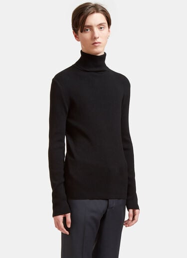 Aiezen Wool-Blend Fine-Knit Turtleneck Sweater Black aie0120008