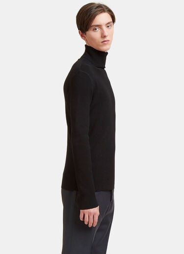 Aiezen Wool-Blend Fine-Knit Turtleneck Sweater Black aie0120008