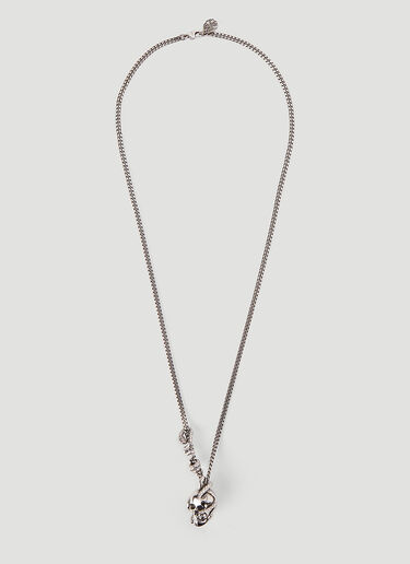 Alexander McQueen Skull Chain Necklace Silver amq0145107