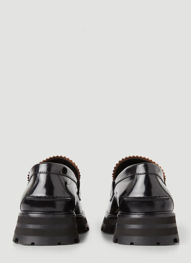 贝壳边鞋舌便士乐福鞋 Alexander McQueen 贝壳边鞋舌便士乐福鞋 黑 amq0147044